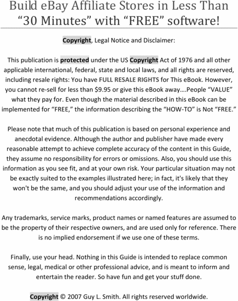 Product picture Build eBay store in 30 minutes or less!